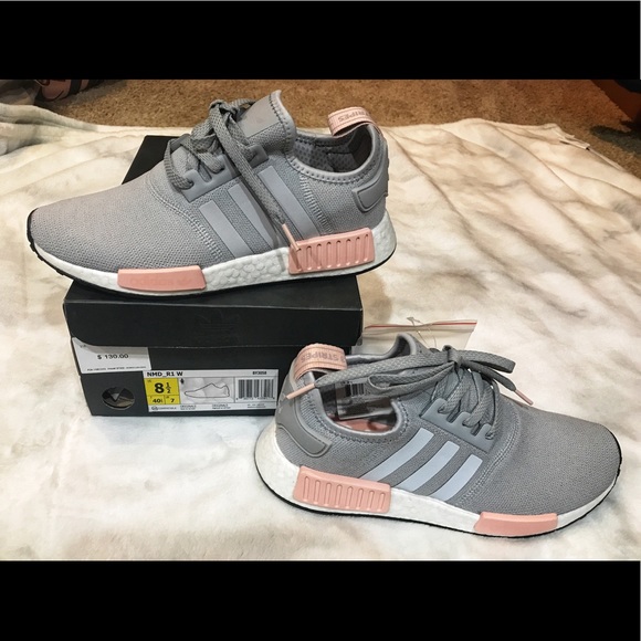 New in box Adidas nmd r1 grey pink 8 12 women's NWT New in box Adidas nmd r1 grey pink 8 12 women's NWT